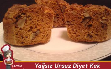 Yağsız Unsuz Karatay Diyetine uygun şekersiz Kek Tarifi.