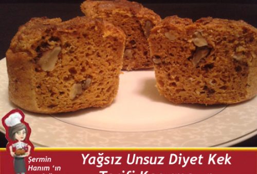 Yağsız Unsuz Karatay Diyetine uygun şekersiz Kek Tarifi.