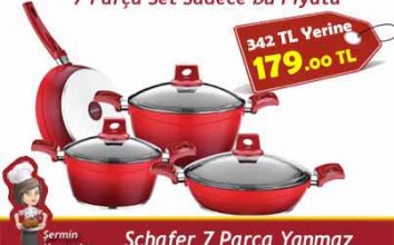 Schafer 7 Parça  Yanmaz Yapışmaz Seramik Set Modeli